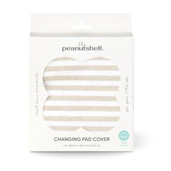 The Peanutshell Safari Dreams Changing Pad Cover 40.6x81.3cm Tan Stripe