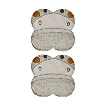 2PK The Peanutshell Safari Dreams Kids Hooded Hippo Towel 100% Cotton Tan