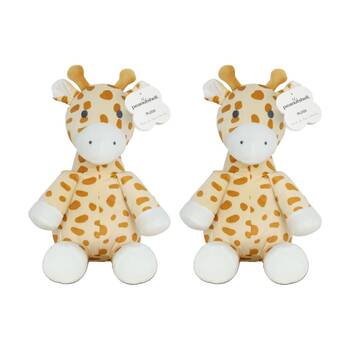 2PK The Peanutshell Safari Dreams Giraffe Plush Childrens Toy Orange/Beige