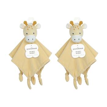 2PK The Peanutshell Safari Dreams Giraffe Kids Security Blanket Toy Orange/Beige