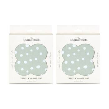 2PK The Peanutshell Dinosaur Travel Baby Change Mat Cover Sage Green