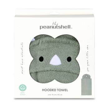 The Peanutshell Kids Dinosaur Hooded Towel 100% Cotton XLarge Coverage Green
