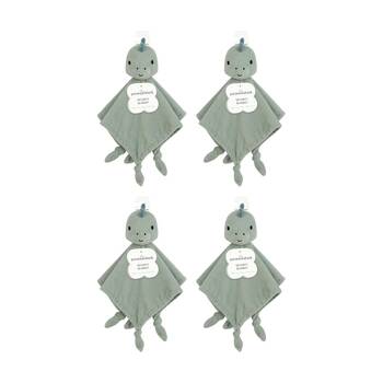 4PK The Peanutshell Dinosaur Children's Security Blanket Soft Toy Green