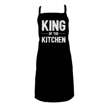 Annabel Trends Screen Print Cotton Apron 60x80cm King of The Kitchen Black