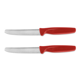 2PK Wusthof Create Steel Serrated Paring Knife 10cm Blade - Red