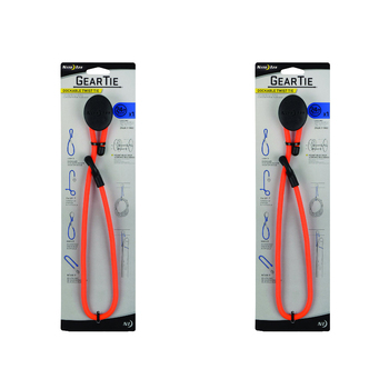 2PK Nite Ize Blaze 24in Gear Tie Dockable Rubber Twist Organiser - Orange