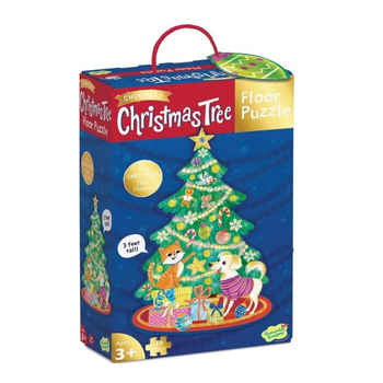 49pc Peaceable Kingdom Christmas Tree Floor Puzzle 91cm Jigsaw 3y+
