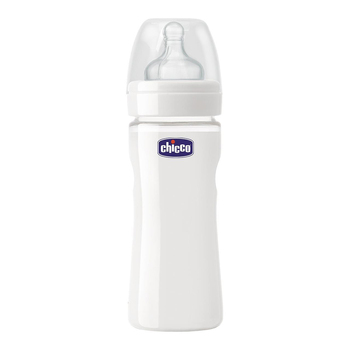 Chicco Nursing Baby 240ml Well-Being Glass Bottle w/Silicone Teat Clear 0m+