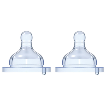 2x 2pc Chicco Nursing Baby Well-Being Regular Flow Silicone Teat 0m+