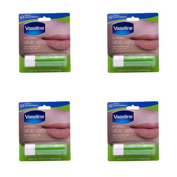 4PK Vaseline Moisturising Lip Therapy Hydrating Lip-Balm Stick 4.8g Aloe Vera