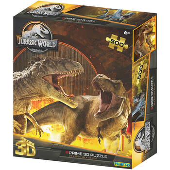 500pc Prime Jurassic World T.Rex vs Giganotosaurs 3D Puzzle 61x46cm 6y+