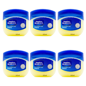 6PK Vaseline 50ml Pure Petroleum Jelly Jar Moisturising Balm Original