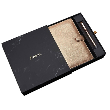 2pc Filofax Finsbury Personal Organiser & Pen Set - Rose Gold