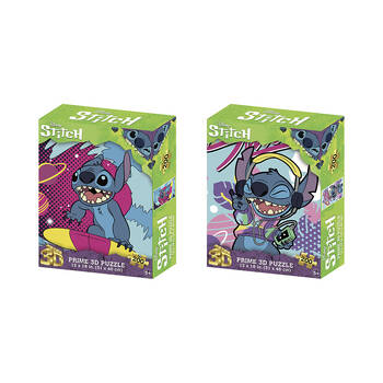 400pc Prime Disney Stitch #1 & #2 3D Jigsaw Puzzle Game 31x46cm 5y+