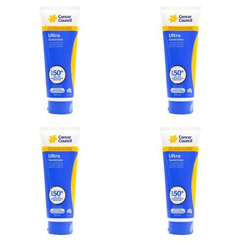 4PK Cancer Council 250ml Ultra Sunscreen SPF50+ Body Lotion