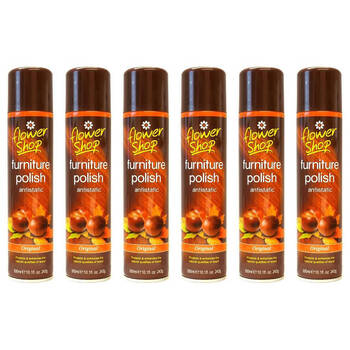6PK Flower Shop Furniture Polish Antistatic Wood Spray Home Care 330ml