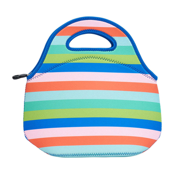 Annabel Trends 30cm Neoprene Lunch Bag - Bright Stripes