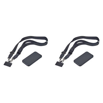 2PK Annabel Trends Stylish Hands-Free Accessory Phone Strap Lanyard Black