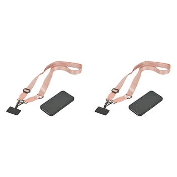 2PK Annabel Trends Stylish Hands-Free Accessory Phone Strap Lanyard Pink
