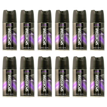 12PK Sportstar Men's Deodorant Body Spray Ultra Scent 150ml Odour Protection