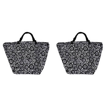 2PK Annabel Trends Shopping/Grocery Trolley Bag 38x68cm - Black Floral