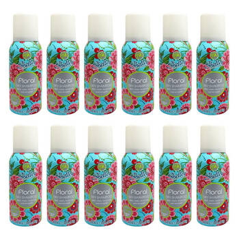 12PK Shelley Instant Refresh Dry Shampoo Spray Floral For All Hair Types 100ml