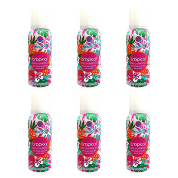 6PK Shelley Instant Refresh Dry Shampoo Spray Tropical For All Hair Types 100ml