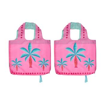 2PK Annabel Trends Reusable 20kg Capacity Shopping Tote Bag 50x42cm Fiesta Palm