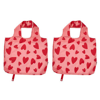 2PK Annabel Trends Reusable Shopping Tote Grocery Bag 50x42cm Love Heart
