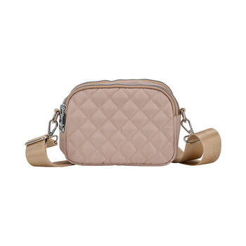 Annabel Trends AT Travel Quilted 3-Zip Crossbody Bag 18x14cm - Oyster