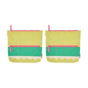 2PK Annabel Trends Beach Wet Clothing Pouch Riptide Bag 28.5cm x 28cm Green