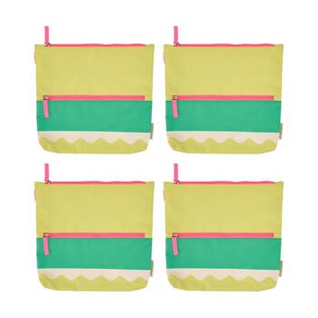 4PK Annabel Trends Beach Wet Clothing Pouch Riptide Bag 28.5cm x 28cm Green