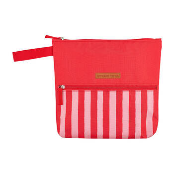Annabel Trends Beach Wet Clothing Pouch Bag 28.5cm x 28cm Red Stripe