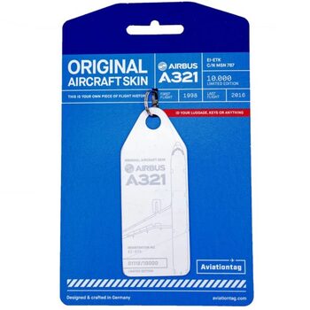 Aviationtag Airbus A321 Keychain 14.5cm Tag Metrojet White