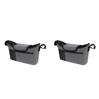 2PK Childcare Adjustable Pram/Stroller Storage Organiser Large Grey