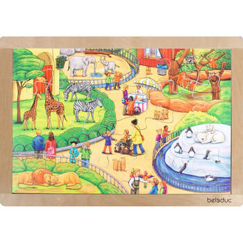 24pc Beleduc Frame Puzzle Zoo Wooden Learning Kids/Children - 3y+