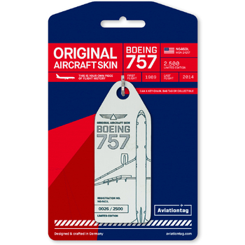 Aviationtag Boeing B757 Delta Airlines Keychain 14.5cm Tag White