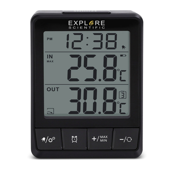 Explore Scientific Indoor/Outdoor Temperature Station w/ Time & Alarm