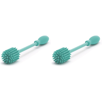 2PK Chicco Nursing Baby Silicone Feeding Bottle Brush Cleaner - Teal