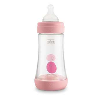 Chicco Nursing Baby Perfect5 240ml Feeding Bottle Medium Teat 2m+ Pink