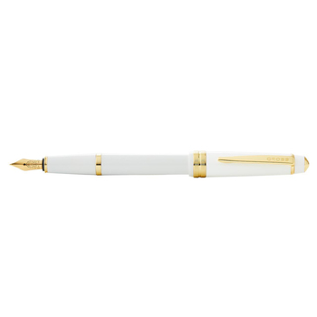 Cross Bailey Light Gloss Fine Fountain Pen Writing Stationery White/Gold