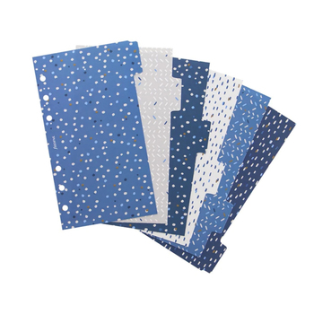 6pc Filofax Personal Organiser 17cm Plastic Dividers Indigo