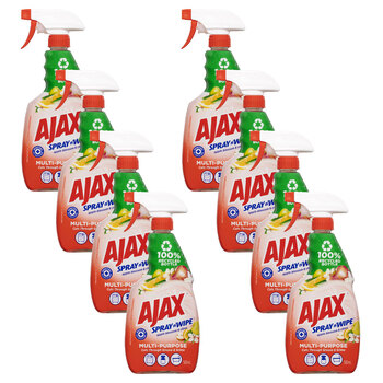8PK Ajax Spray N Wipe Trigger Antibacterial Apple & Citrus 500ml