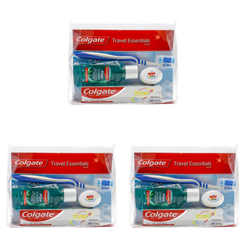 3x 4pc Colgate Toothpaste/Toothbrush/Mouthwash/Floss Oral Care Travel Pack