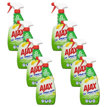 8PK Ajax Spray N Wipe Trigger Multi-Purpose Baking Soda & Citrus 500ml