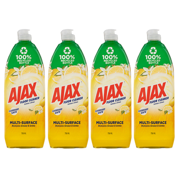 4PK Ajax 750ml Floor Cleaner Lemon Citrus