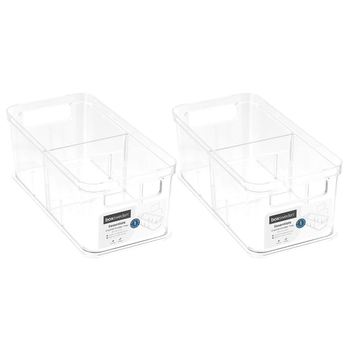 2PK Boxsweden Crystal 28x14cm Storage Tray Adjustable Divider - Clear