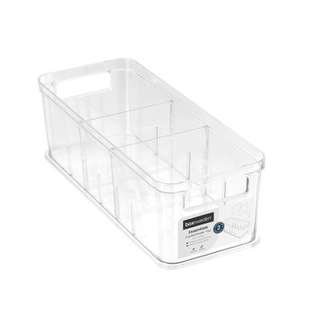 Boxsweden Crystal 35x14cm Storage Tray Adjustable Dividers - Clear