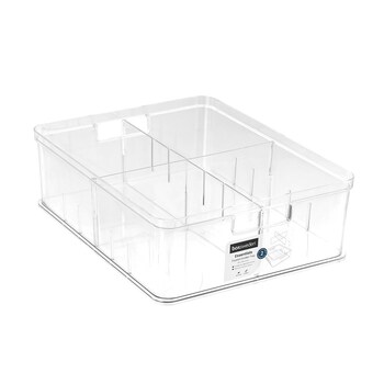 Boxsweden Crystal 38x28cm Storage Tray Adjustable Dividers - Clear