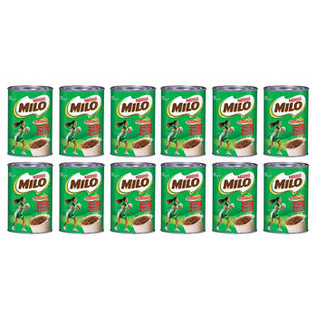 12x 12pc Nestle Milo Tin Can Malted Powdered Chocolate Drink 200g